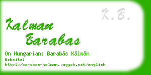kalman barabas business card
