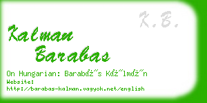 kalman barabas business card